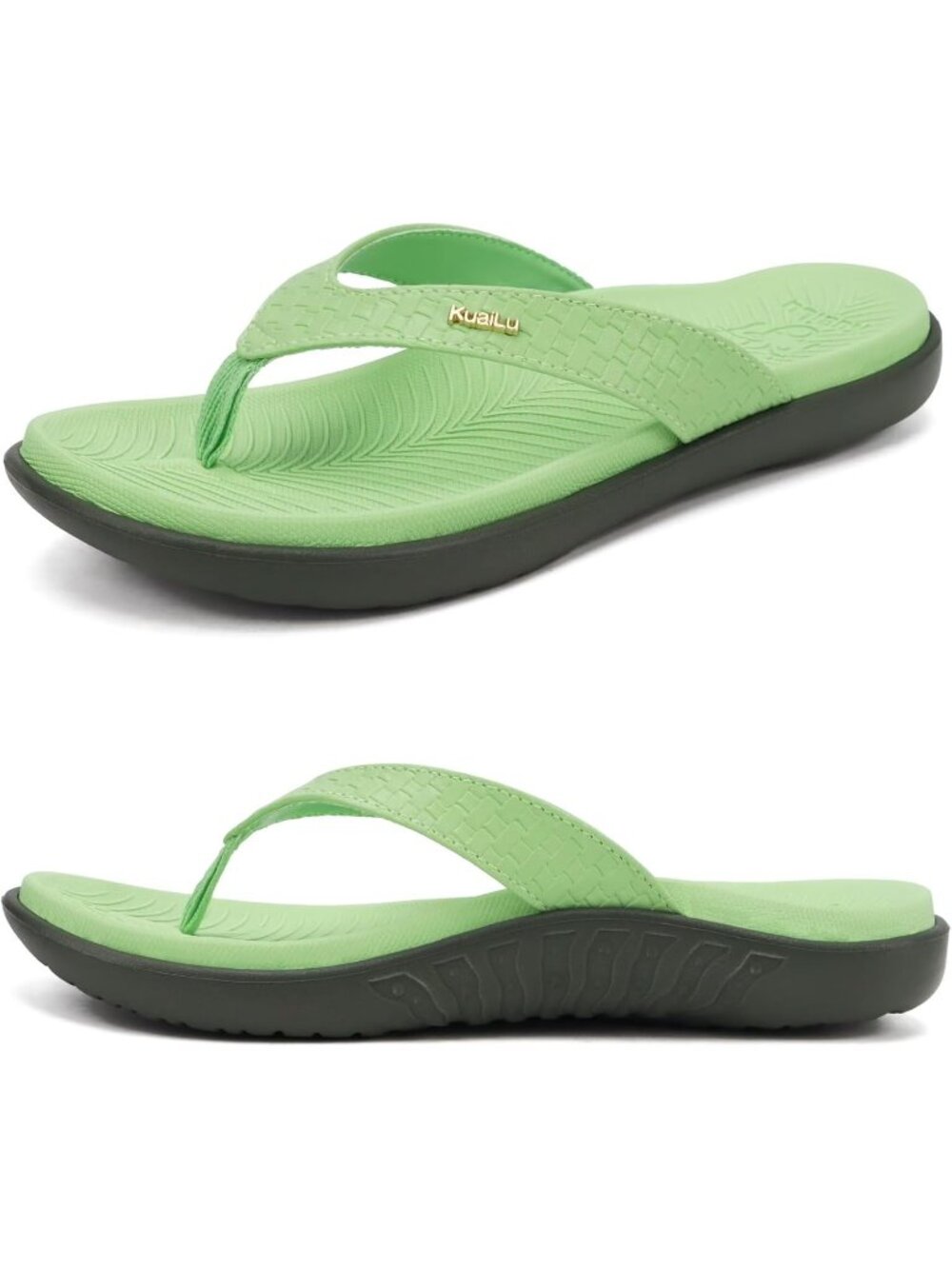 Women's Mint Green Arch Support Yoga Mat Thong Slip On Flip Flop Sandal Shoes